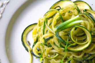 Twirl into Health: Gluten-Free Zucchini Noodles with Pesto