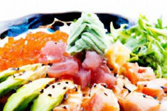 Vibrant Chirashi Delight: Tuna & Salmon Bowl Unveiled