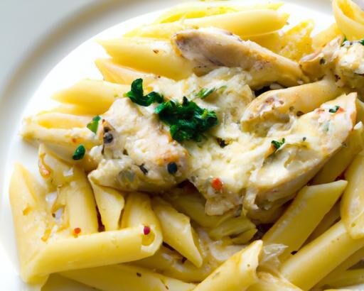 Indulge in Creamy Parmesan Chicken with Penne Perfection