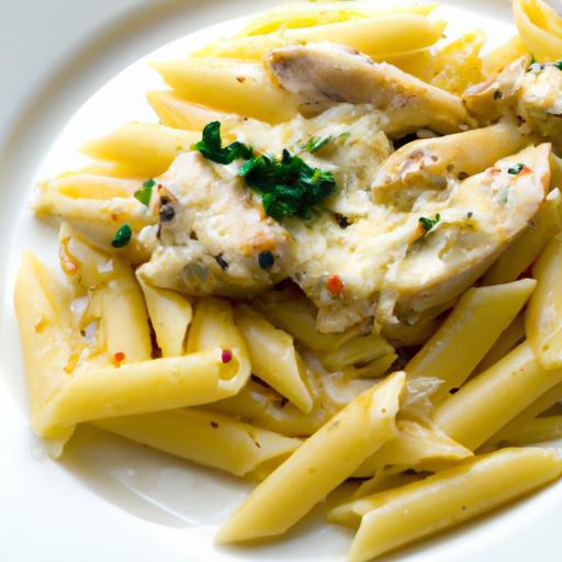 Indulge in Creamy Parmesan Chicken with Penne Perfection