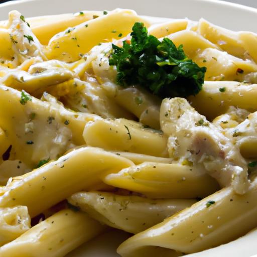 Indulge in Creamy Parmesan Chicken with Penne Perfection