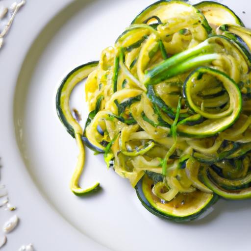 Twirl into Health: Gluten-Free Zucchini Noodles with Pesto
