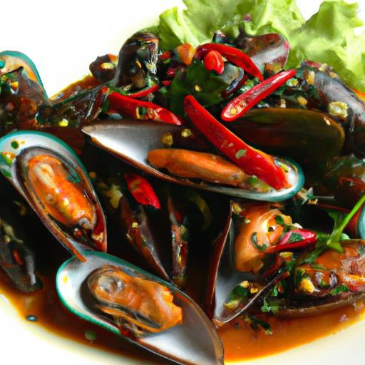 Hoy Pad Prik Pao: Spicy Stir-Fried Mussels Delight
