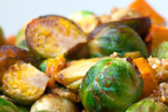 Golden Roasted Brussels Sprouts & Sweet Potatoes Delight