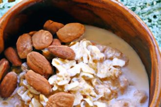 Morning Delight: Creamy Oatmeal with Almond Milk Bliss